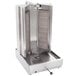 A stainless steel Visvardis gyro machine on a metal stand.