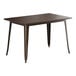 A brown rectangular Lancaster Table & Seating outdoor table with legs.