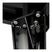 A close-up of a Lancaster Table & Seating black metal bar height table.