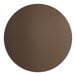A close up of a brown Lancaster Table & Seating round table top with a white background.