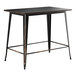 A black rectangular Lancaster Table & Seating bar table with black legs.