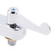 An Equip by T&S deck-mounted faucet with wrist handles and an 8 1/8" swing spout.