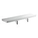A white rectangular shelf with metal legs.