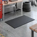 A black ribbed anti-fatigue rubberized gel foam floor mat measuring 3 feet by 5 feet and 3/4 inch thick.