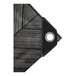 A black and gray heavy duty tarp with a black corner and hole.