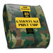 A camouflage print Core Heavy Duty tarp with green and brown camo print.