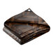 A folded brown and black chevron patterned Core Tarps tarp.