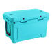 A sky blue CaterGator outdoor cooler with black handles.