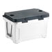 A white CaterGator outdoor cooler with black handles.