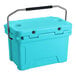 A sky blue CaterGator outdoor cooler with a handle.