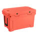 A red CaterGator outdoor cooler with a handle.