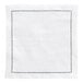 A white napkin with black dotted border.