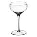 An Acopa Endure Tritan plastic coupe glass with a stem on a white background.