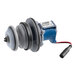 A blue and black American Standard piston and solenoid assembly with a wire.