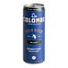 A blue La Colombe can of black cold brew coffee on a white background.