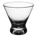 An Acopa Endure Tritan plastic stemless martini glass with a small clear base.