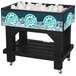 IRP Black Texas Icer Jr. 2020 Insulated Ice Bin / Merchandiser with Shelf and Drain 36 inch x 24 inch 88 Qt.