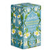 A blue Pukka tea box with white flowers and leaves.