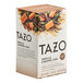 A box of Tazo Vanilla Caramel Chai Tea Bags with text and images.