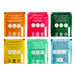 A variety pack of Pukka Organic Workday Wellness Tea bags with yellow, green, and white packaging with black and white text.