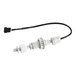 A white and black cable with white and black connectors.
