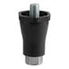 A black plastic cup with a black screw lid.