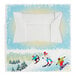 A white bakery box with a cartoon of a person skiing.