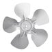 A close-up of a silver Avantco condenser fan blade.