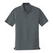 A Port Authority graphite polo shirt with a collar.