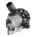 A grey and black water pump with a white electrical device.