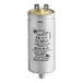 A close-up of a white cylindrical Noble Warewashing capacitor.