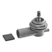 A grey plastic pipe with a square piece of foam on a Noble Warewashing Upper Wash / Rinse Arm Manifold Assembly.