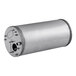 A stainless steel Noble Warewashing booster tank with a metal pipe.
