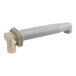 A grey plastic pipe with a white plastic cap.