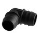 A black plastic elbow drain fitting for Noble Warewashing dishwashers.