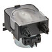 A close up of a black and clear plastic Noble Warewashing detergent dosing pump with a round metal cylinder.