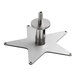 An Avantco stainless steel star-shaped broiler prep stand.