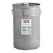 A silver metal bucket with a white label and lid for LouAna Premium White Coconut Popping Oil.