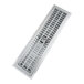 A stainless steel floor trough with anti-slip metal grating.