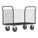 A gray metal Valley Craft platform cage cart with four black wheels.