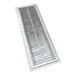 A stainless steel floor trough with a grid grate over the outlet.