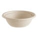 A white World Centric compostable fiber bowl with a lid.