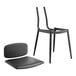 A Lancaster Table & Seating black chair with black vinyl seat and backrest.