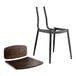 A black Lancaster Table & Seating Mid-Century chair with espresso wood seat and backrest.