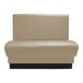 A tan leather booth with a black base.