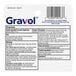 A label of Gravol liquid gel capsules.