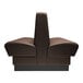 A QA Group brown leather double back booth with plain fudge upholstery.