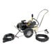 A black Karcher electric cold water pressure washer with a hose attached.