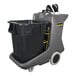 A Karcher cleaning cart with a large black bin and black tube.