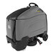 A Karcher Chariot 3 iScrub cordless stand-on floor scrubber with wheels and a handle.